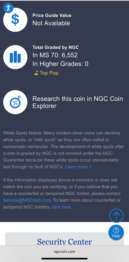 Burnished 2014 (W) $1 American Silver Eagle NGC MS70 Early Releases American Flag Label (1 of 6,552)