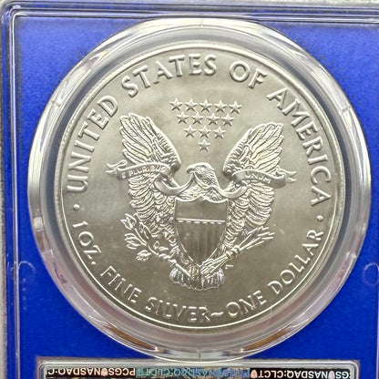 2020 $1 American Silver Eagle PCGS MS70 First Strike American Flag Label Blue Holder Mint Condition