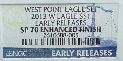 Reverse Proof & Enhanced Finish (2 Coin Set) 2013 (W) $1 American Silver Eagle NGC PF70 Early Releases White Core Holder Classic Blue Label