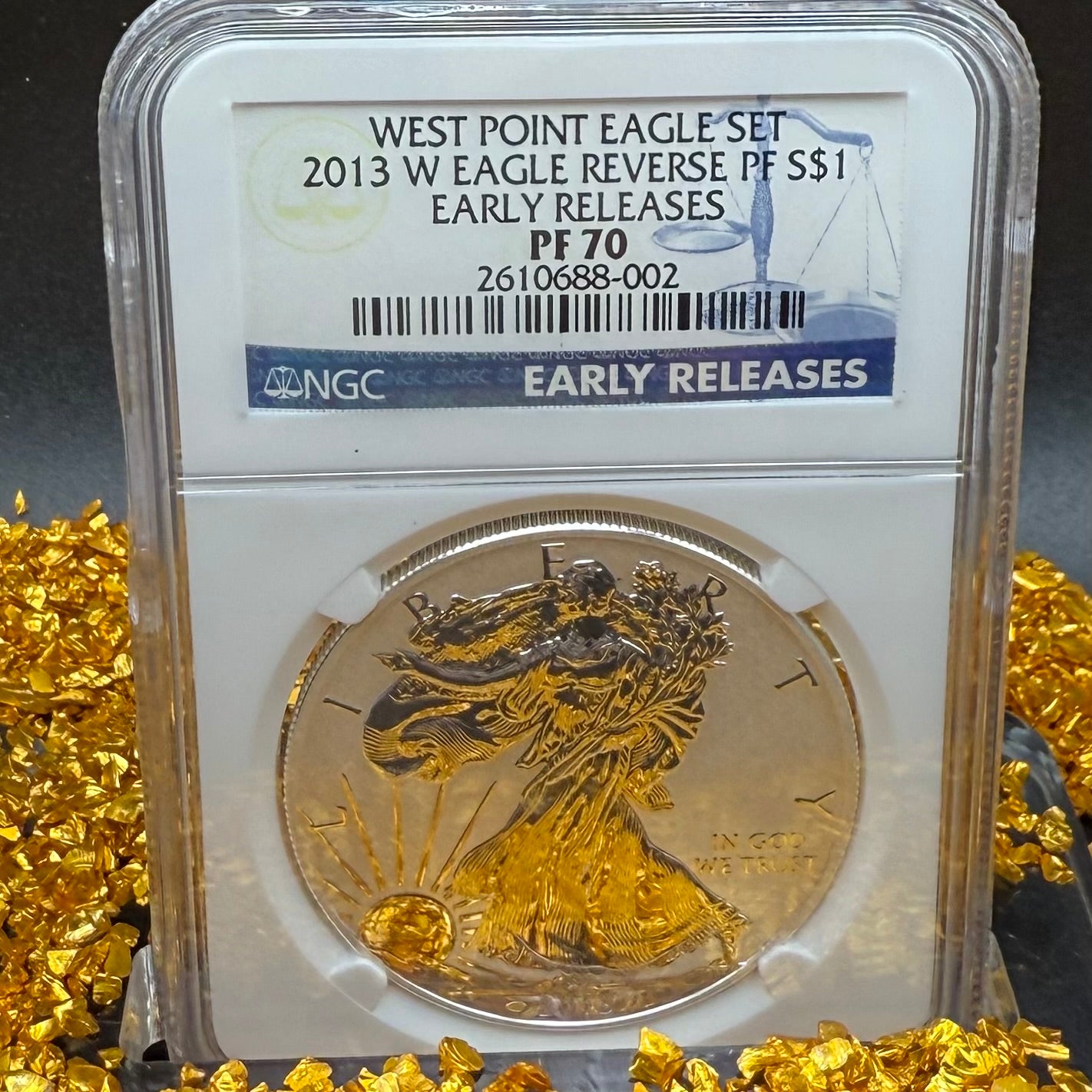 Reverse Proof & Enhanced Finish (2 Coin Set) 2013 (W) $1 American Silver Eagle NGC PF70 Early Releases White Core Holder Classic Blue Label