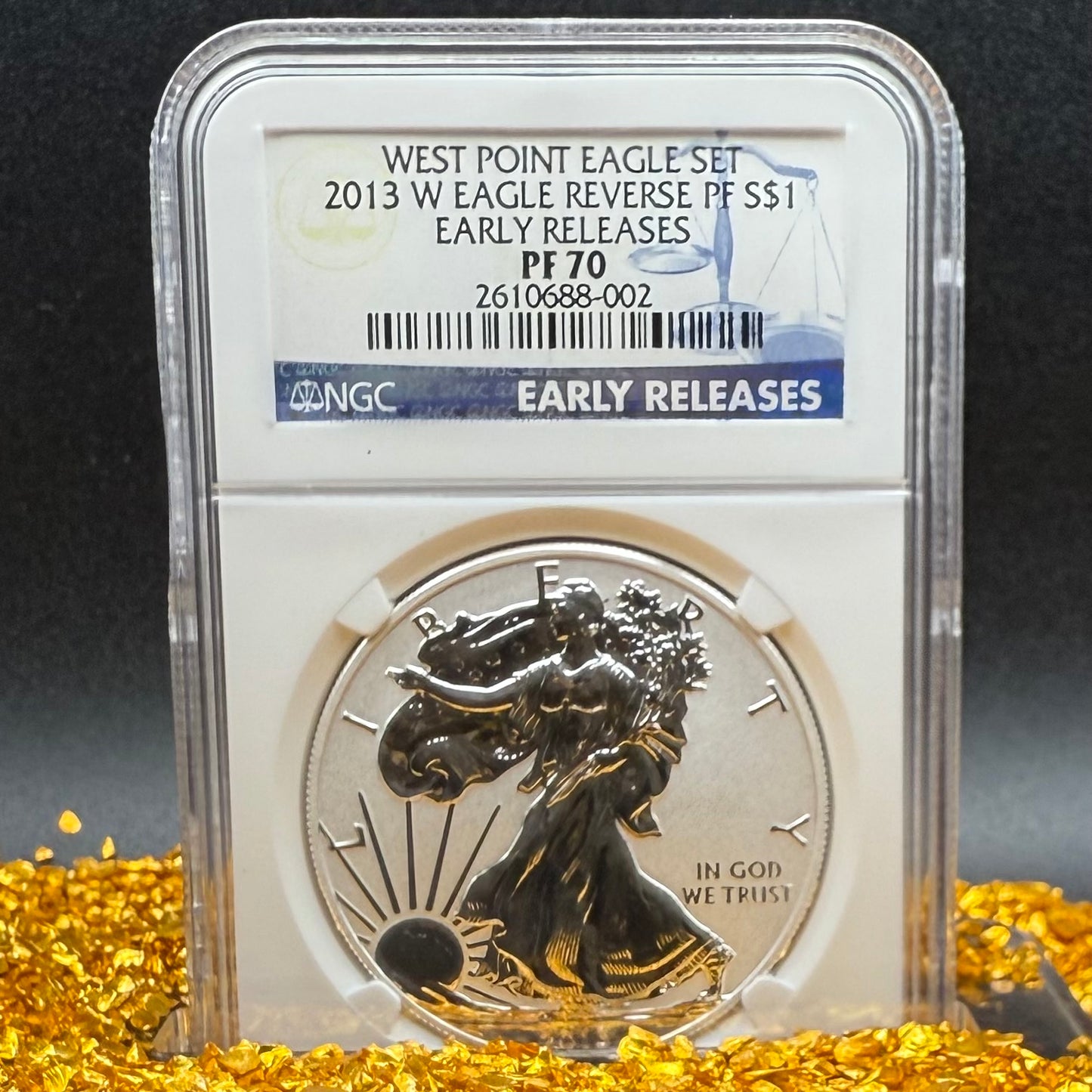 Reverse Proof & Enhanced Finish (2 Coin Set) 2013 (W) $1 American Silver Eagle NGC PF70 Early Releases White Core Holder Classic Blue Label