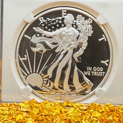 Reverse Proof & Enhanced Finish (2 Coin Set) 2013 (W) $1 American Silver Eagle NGC PF70 Early Releases White Core Holder Classic Blue Label