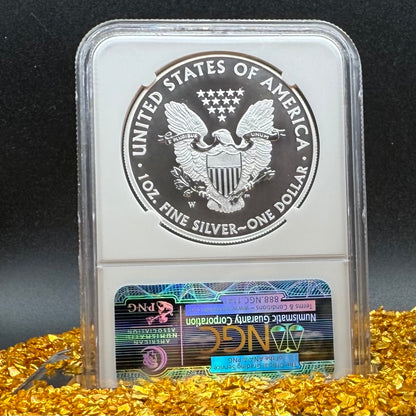 Reverse Proof & Enhanced Finish (2 Coin Set) 2013 (W) $1 American Silver Eagle NGC PF70 Early Releases White Core Holder Classic Blue Label