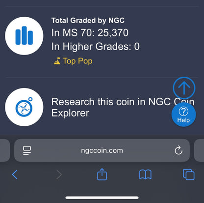 2021 T-2 $1 American Silver Eagle NGC MS70 First Releases Classic Blue Label in Blue Foil Holder Rare!