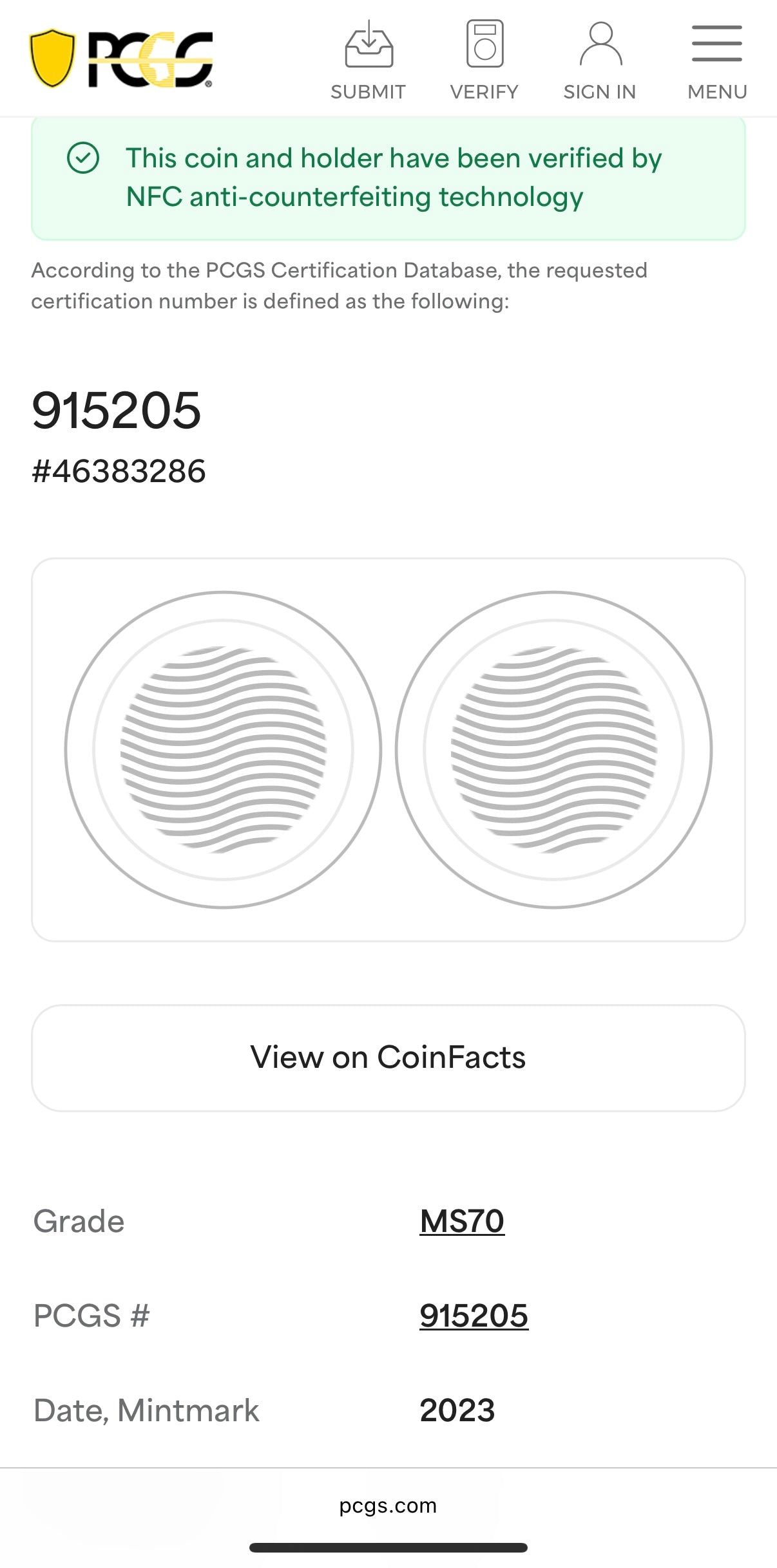 2023 $1 (W) American Silver Eagle PCGS MS70 First Strike Gold Foil Label (Rare 1 of 2,023)