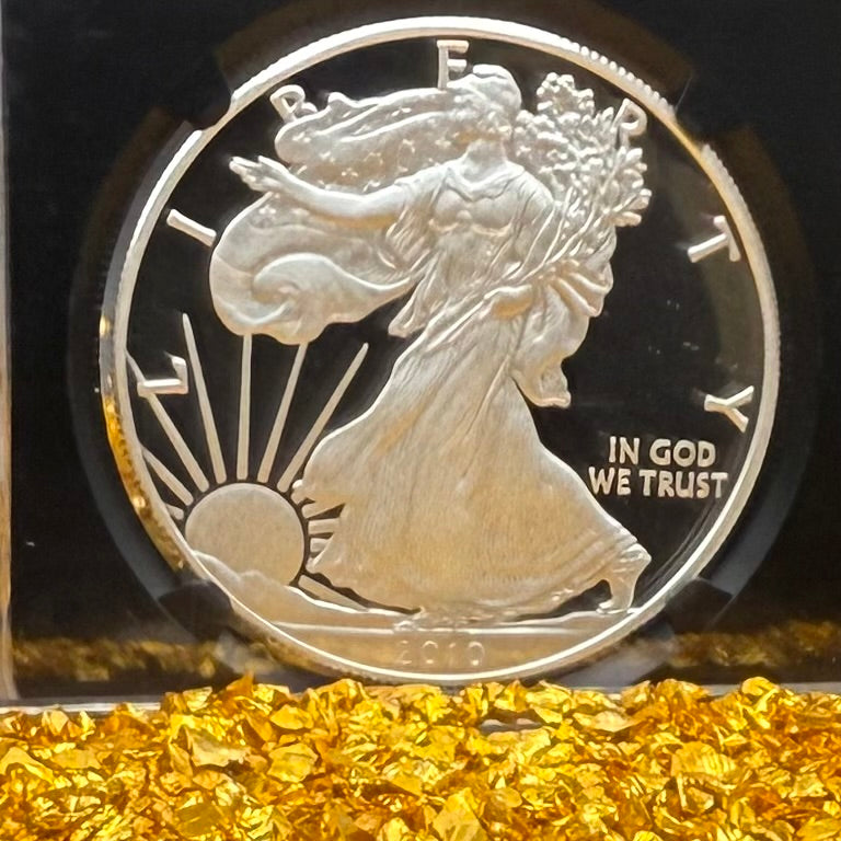 Proof 2010 (W) $1 American Silver Eagle NGC PF70 Black Holder Classic Blue Label 25th Anniversary (1 of 9,023)