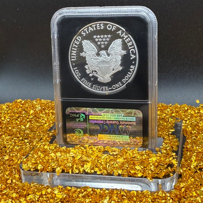 Proof 2010 (W) $1 American Silver Eagle NGC PF70 Black Holder Classic Blue Label 25th Anniversary (1 of 9,023)