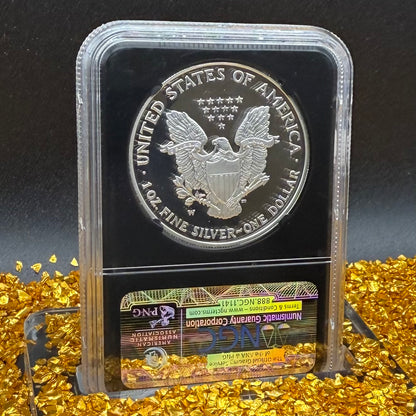 Proof 2007 (W) $1 American Silver Eagle NGC PF70UC Classic Blue Label Black Holder (1 of 10,245)