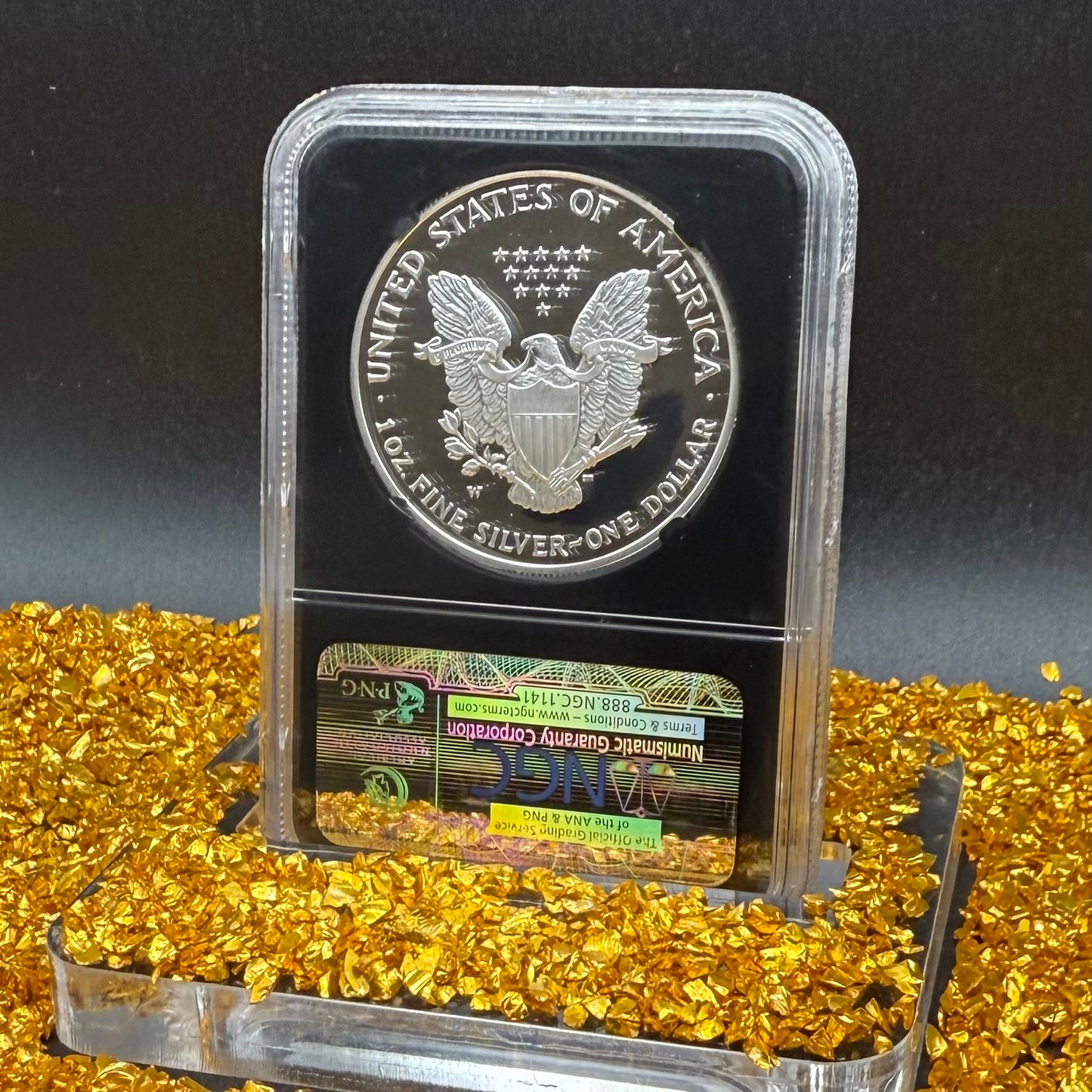 Proof 2007 (W) $1 American Silver Eagle NGC PF70UC Classic Blue Label Black Holder (1 of 10,245)