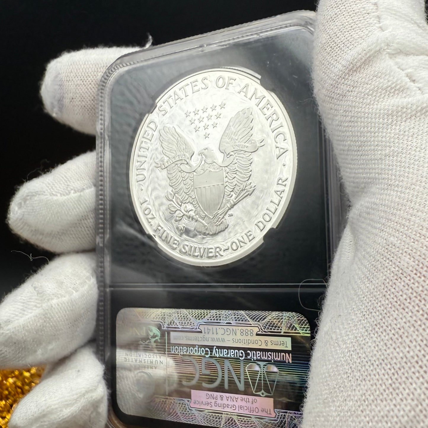 Proof 2007 (W) $1 American Silver Eagle NGC PF70UC Classic Blue Label Black Holder (1 of 10,245)