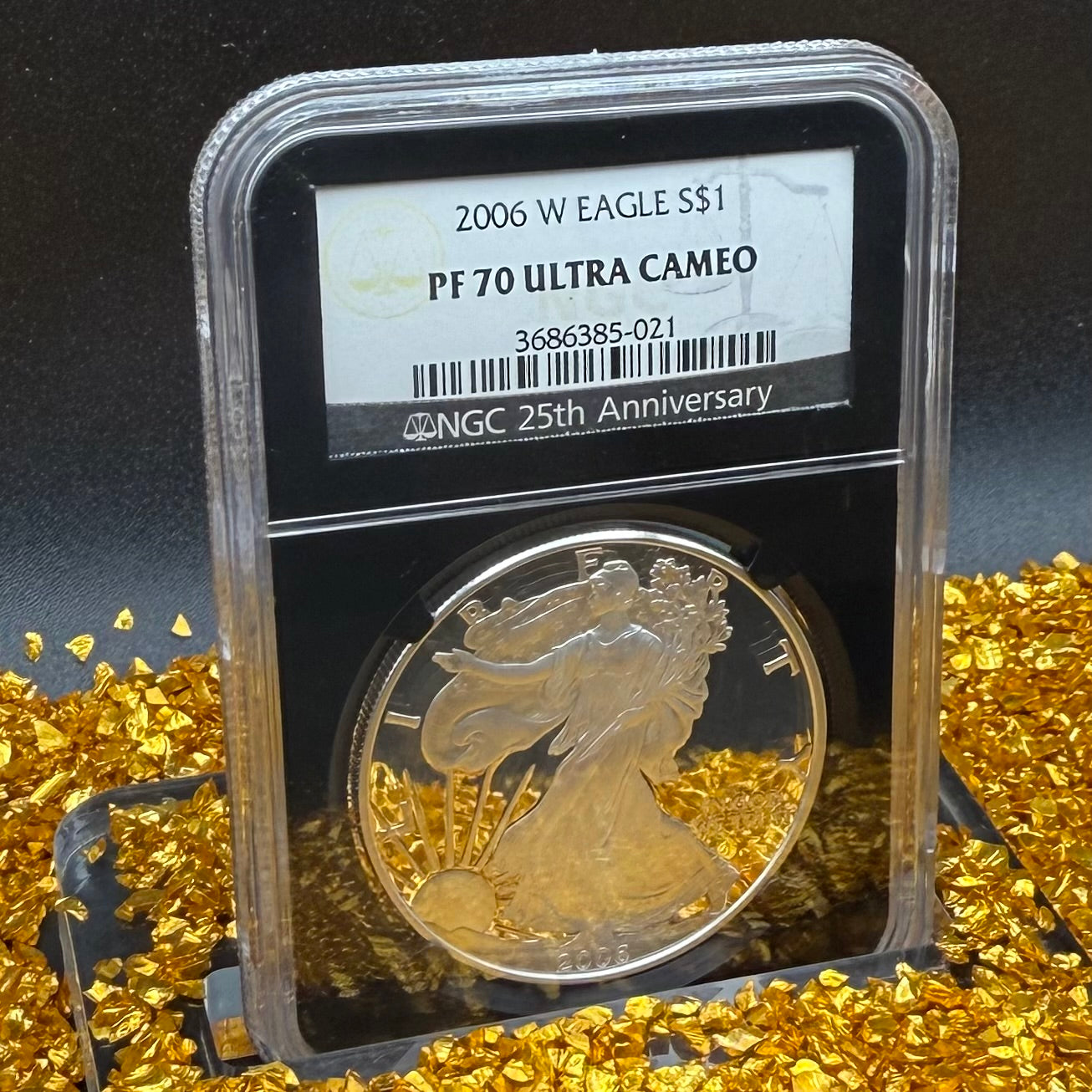 Proof 2006 (W) $1 American Silver Eagle NGC PF70UC Classic Blue Label Black Holder (1 of 21,920)