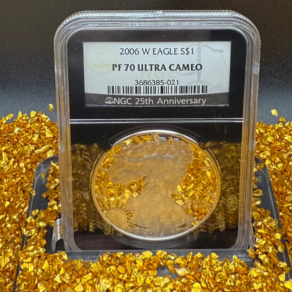 Proof 2006 (W) $1 American Silver Eagle NGC PF70UC Classic Blue Label Black Holder (1 of 21,920)