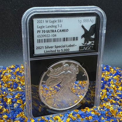 Proof 2021 (W) $1 American Silver Eagle NGC PF70UC T-2 Special Edition Label (1 of 5,000)