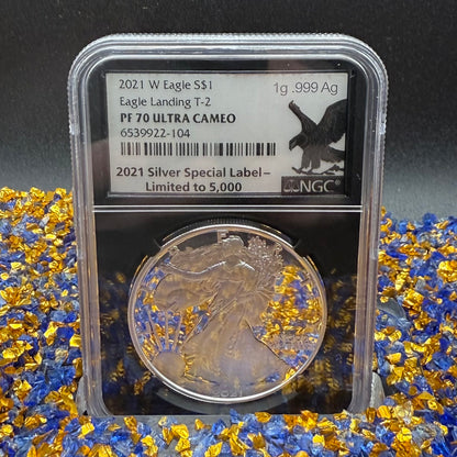 Proof 2021 (W) $1 American Silver Eagle NGC PF70UC T-2 Special Edition Label (1 of 5,000)
