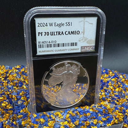 Proof 2024 (W) $1 American Silver Eagle NGC PF70 Modern Brown Label Mint Condition (1 of 3,472)