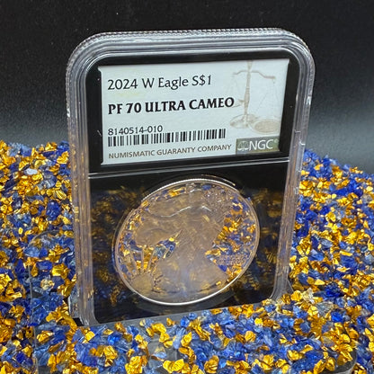 Proof 2024 (W) $1 American Silver Eagle NGC PF70 Modern Brown Label Mint Condition (1 of 3,472)
