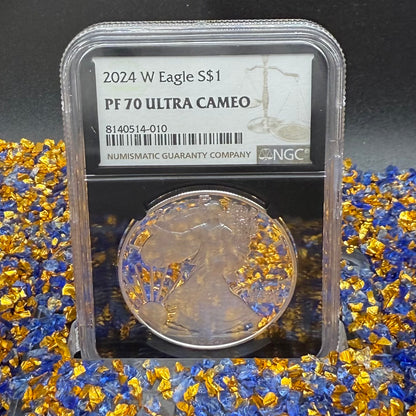Proof 2024 (W) $1 American Silver Eagle NGC PF70 Modern Brown Label Mint Condition (1 of 3,472)