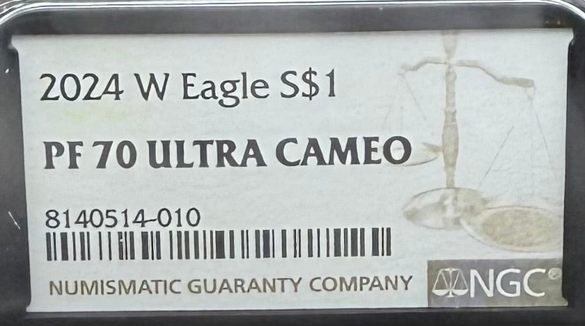 Proof 2024 (W) $1 American Silver Eagle NGC PF70 Modern Brown Label Mint Condition (1 of 3,472)