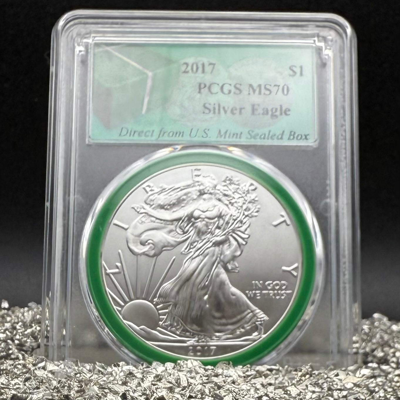 2017 $1 American Silver Eagle PCGS MS70 Business Strike Direct from US Mint Sealed Box Green Mint!