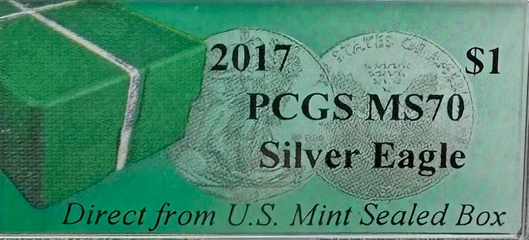 2017 $1 American Silver Eagle PCGS MS70 Business Strike Direct from US Mint Sealed Box Green Mint!