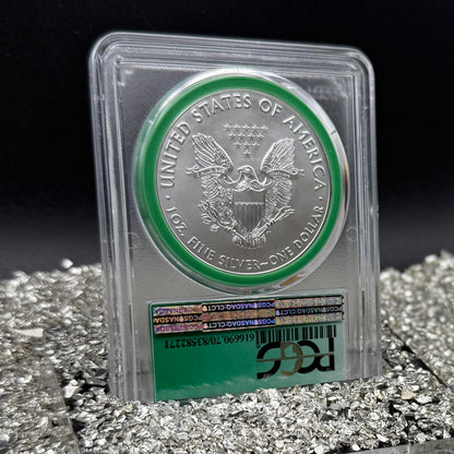 2017 $1 American Silver Eagle PCGS MS70 Business Strike Direct from US Mint Sealed Box Green Mint!