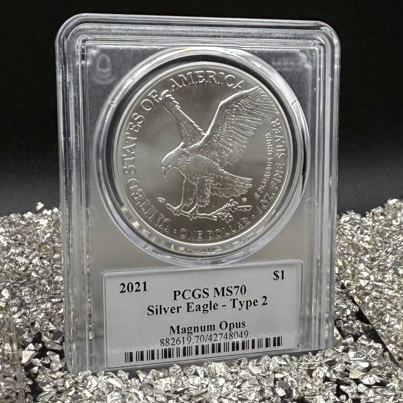 2021 $1 American Silver Eagle PCGS MS70 Type 2 Business Strike Magnum Opus Legacy Collection Mint!