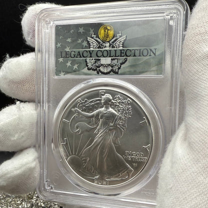 2021 $1 American Silver Eagle PCGS MS70 Type 2 Business Strike Magnum Opus Legacy Collection Mint!