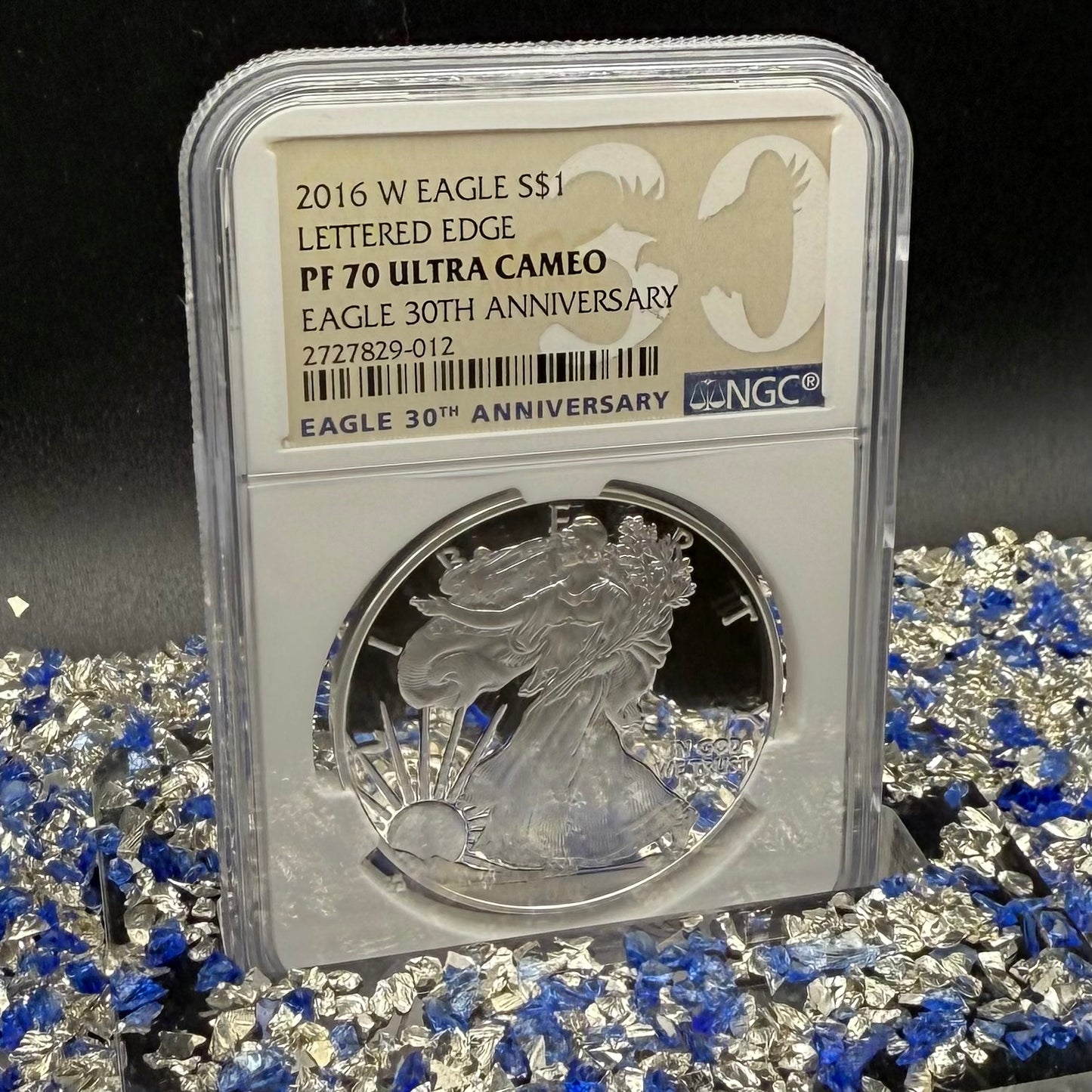 Proof 2016 (W) $1 American Silver Eagle NGC PF70UC Brown Eagle Lettered Edge 30th Anniversary Label White Holder Mint Condition
