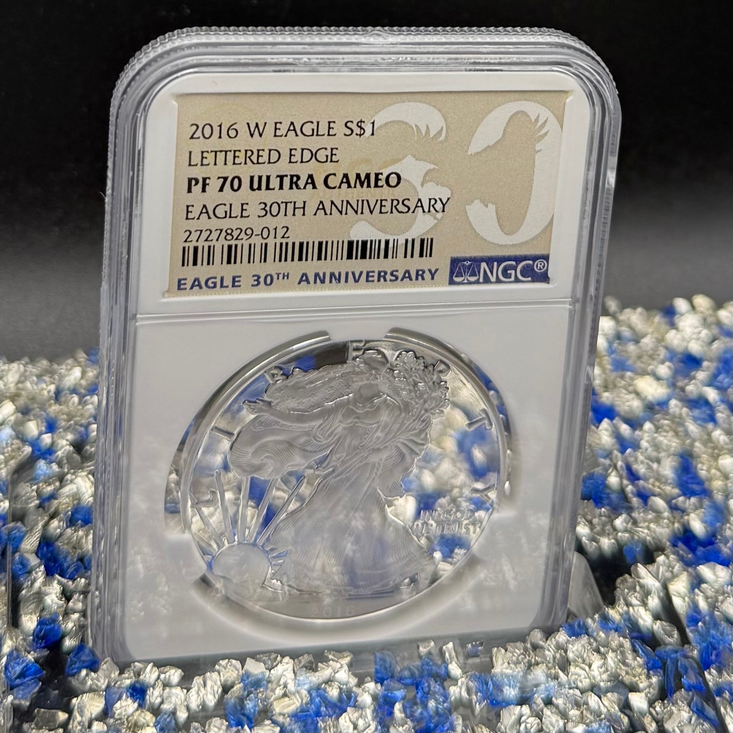 Proof 2016 (W) $1 American Silver Eagle NGC PF70UC Brown Eagle Lettered Edge 30th Anniversary Label White Holder Mint Condition