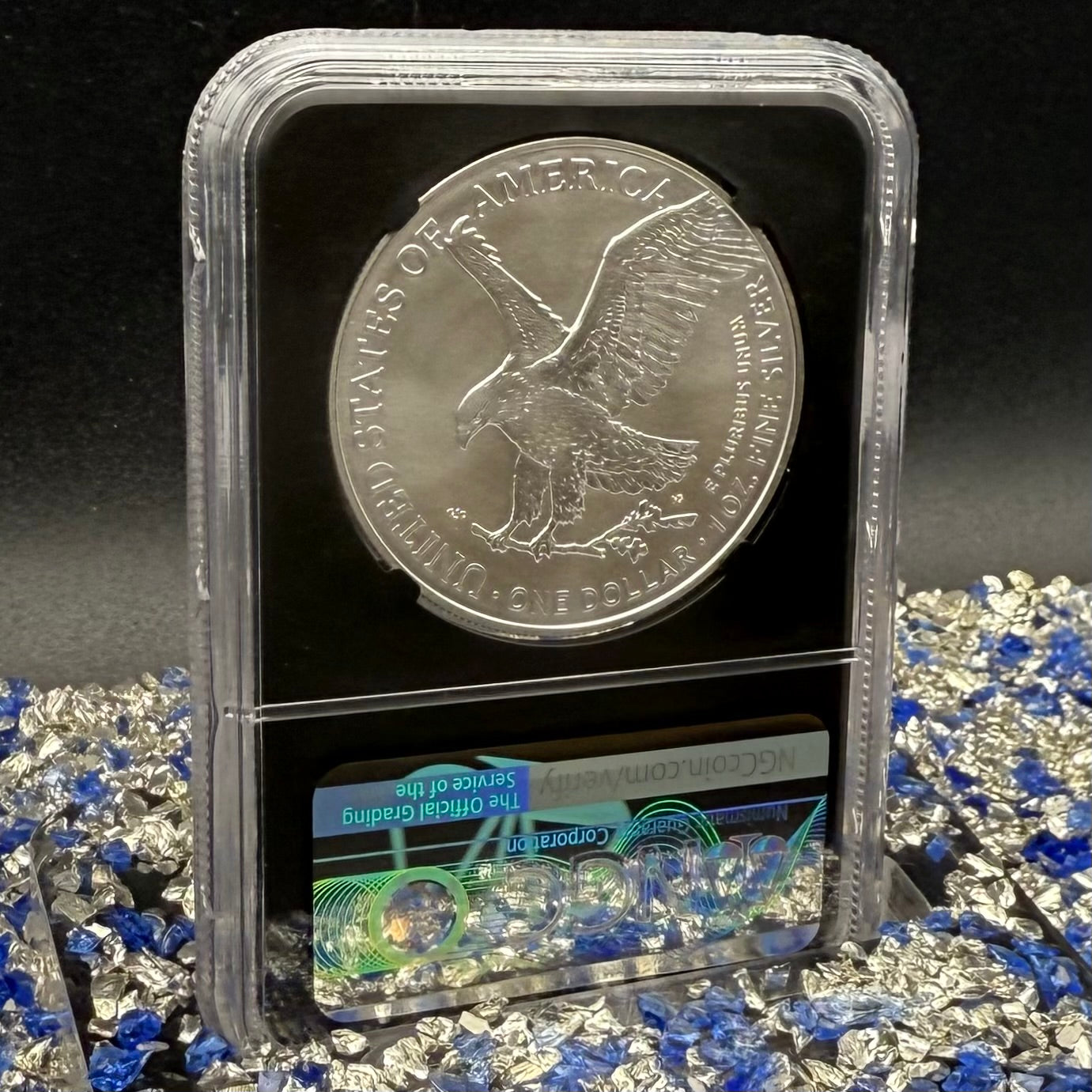 2022 $1 American Silver Eagle NGC MS70 Early Releases Silver Label in Black Holder Rare 1 of 8,163