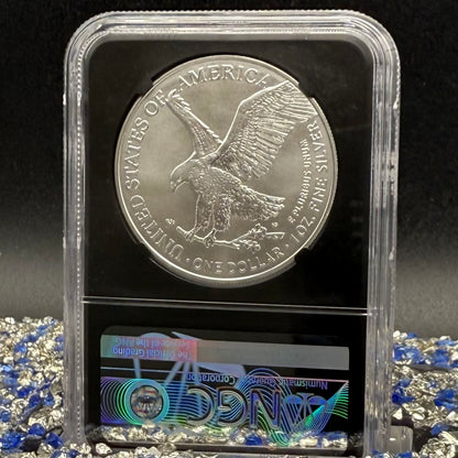 2022 $1 American Silver Eagle NGC MS70 Early Releases Silver Label in Black Holder Rare 1 of 8,163