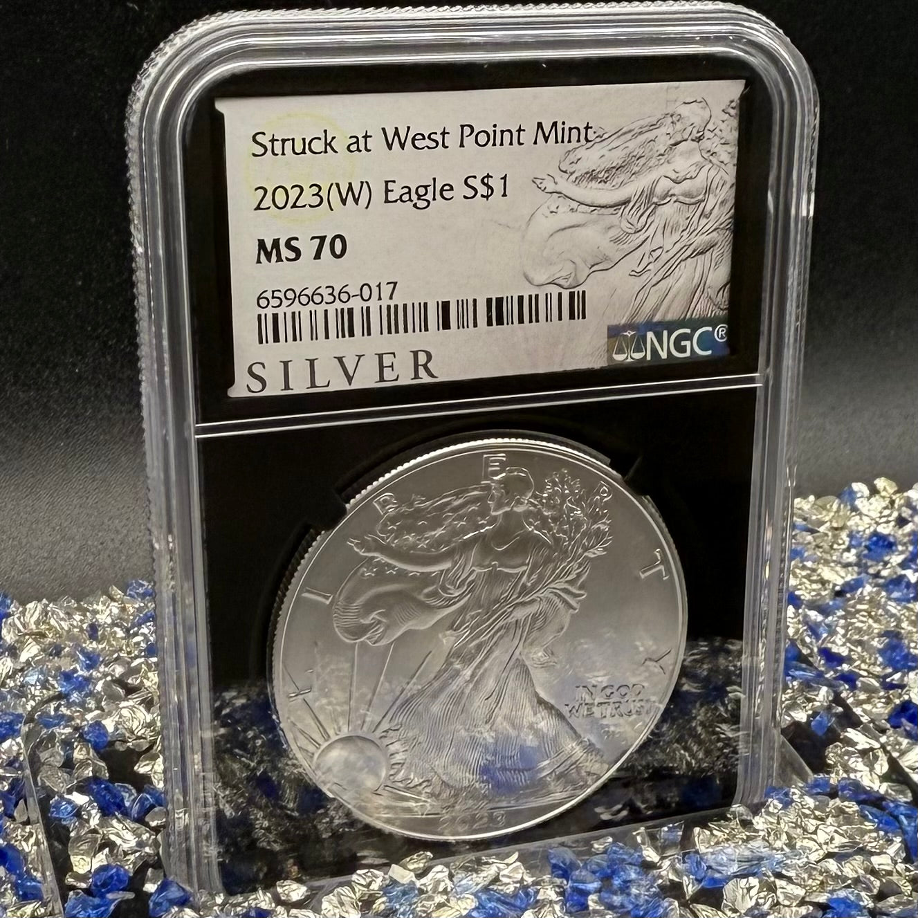 2023 $1 American Silver Eagle NGC MS70 Business Strike Silver Label in Black Holder Rare 1 of 3,322 Mint!