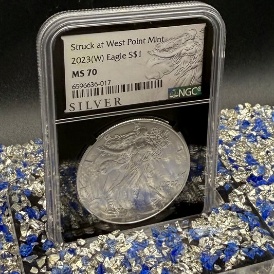 2023 $1 American Silver Eagle NGC MS70 Business Strike Silver Label in Black Holder Rare 1 of 3,322 Mint!