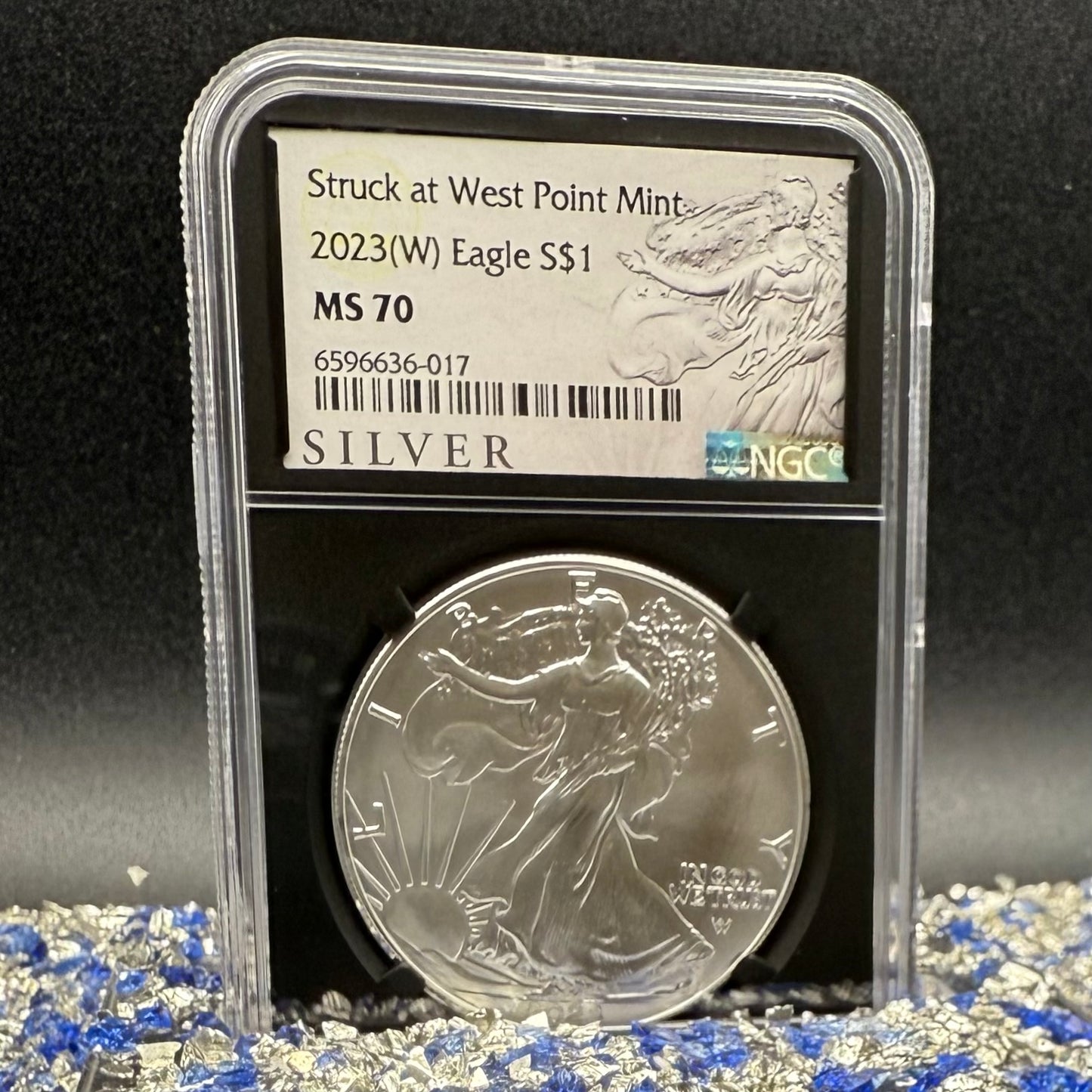 2023 $1 American Silver Eagle NGC MS70 Business Strike Silver Label in Black Holder Rare 1 of 3,322 Mint!