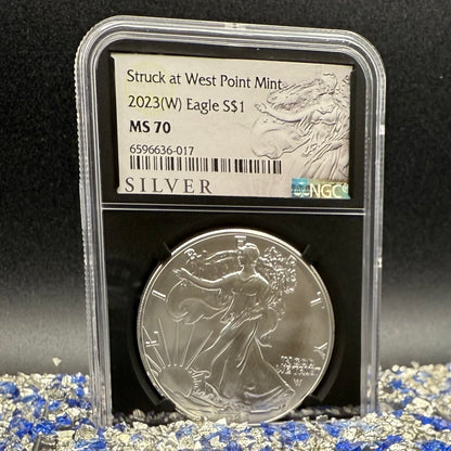 2023 $1 American Silver Eagle NGC MS70 Business Strike Silver Label in Black Holder Rare 1 of 3,322 Mint!