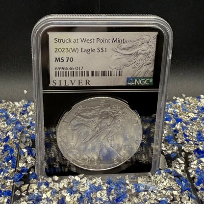 2023 $1 American Silver Eagle NGC MS70 Business Strike Silver Label in Black Holder Rare 1 of 3,322 Mint!