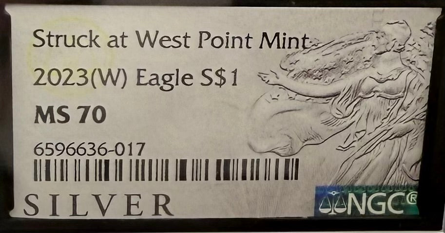 2023 $1 American Silver Eagle NGC MS70 Business Strike Silver Label in Black Holder Rare 1 of 3,322 Mint!