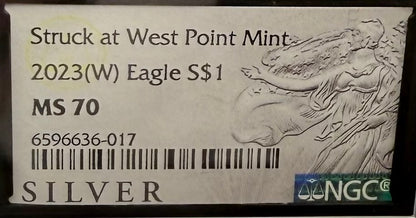 2023 $1 American Silver Eagle NGC MS70 Business Strike Silver Label in Black Holder Rare 1 of 3,322 Mint!