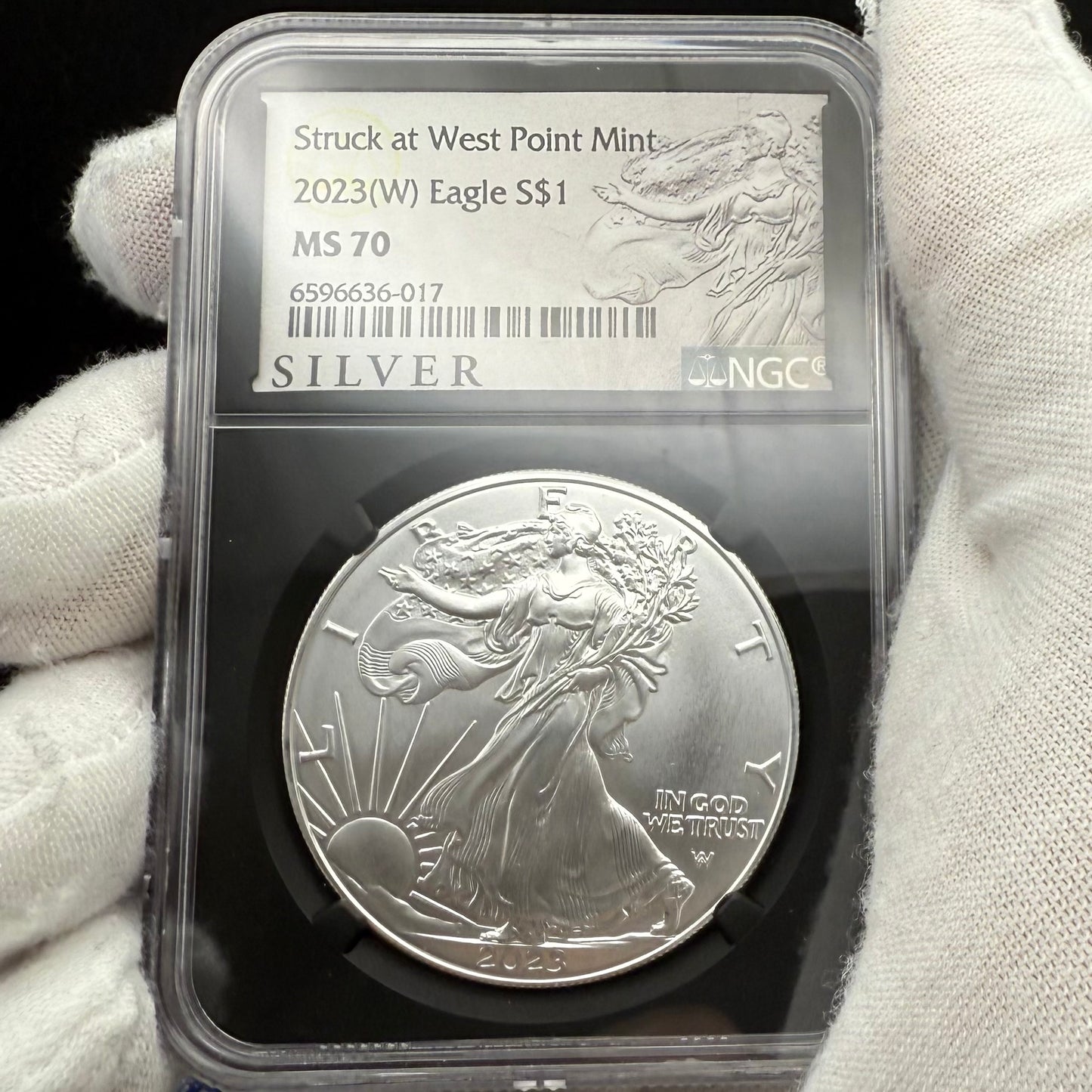 2023 $1 American Silver Eagle NGC MS70 Business Strike Silver Label in Black Holder Rare 1 of 3,322 Mint!