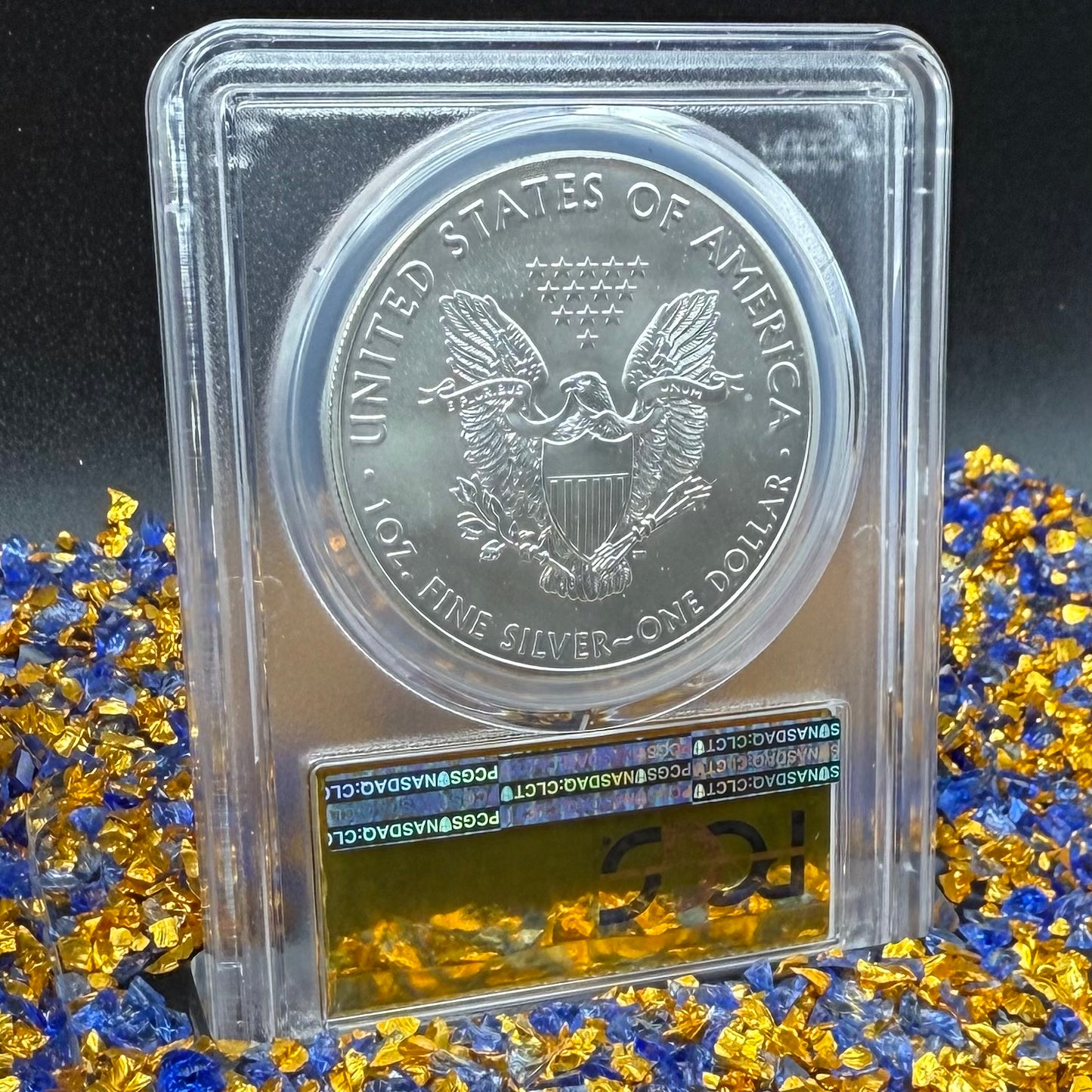 2016 $1 (W) American Silver Eagle PCGS MS70 First Day of Issue Gold Foil Label (Rare 1 of 300)