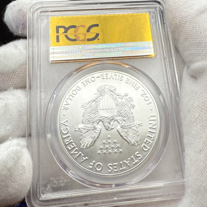 2016 $1 (W) American Silver Eagle PCGS MS70 First Day of Issue Gold Foil Label (Rare 1 of 300)