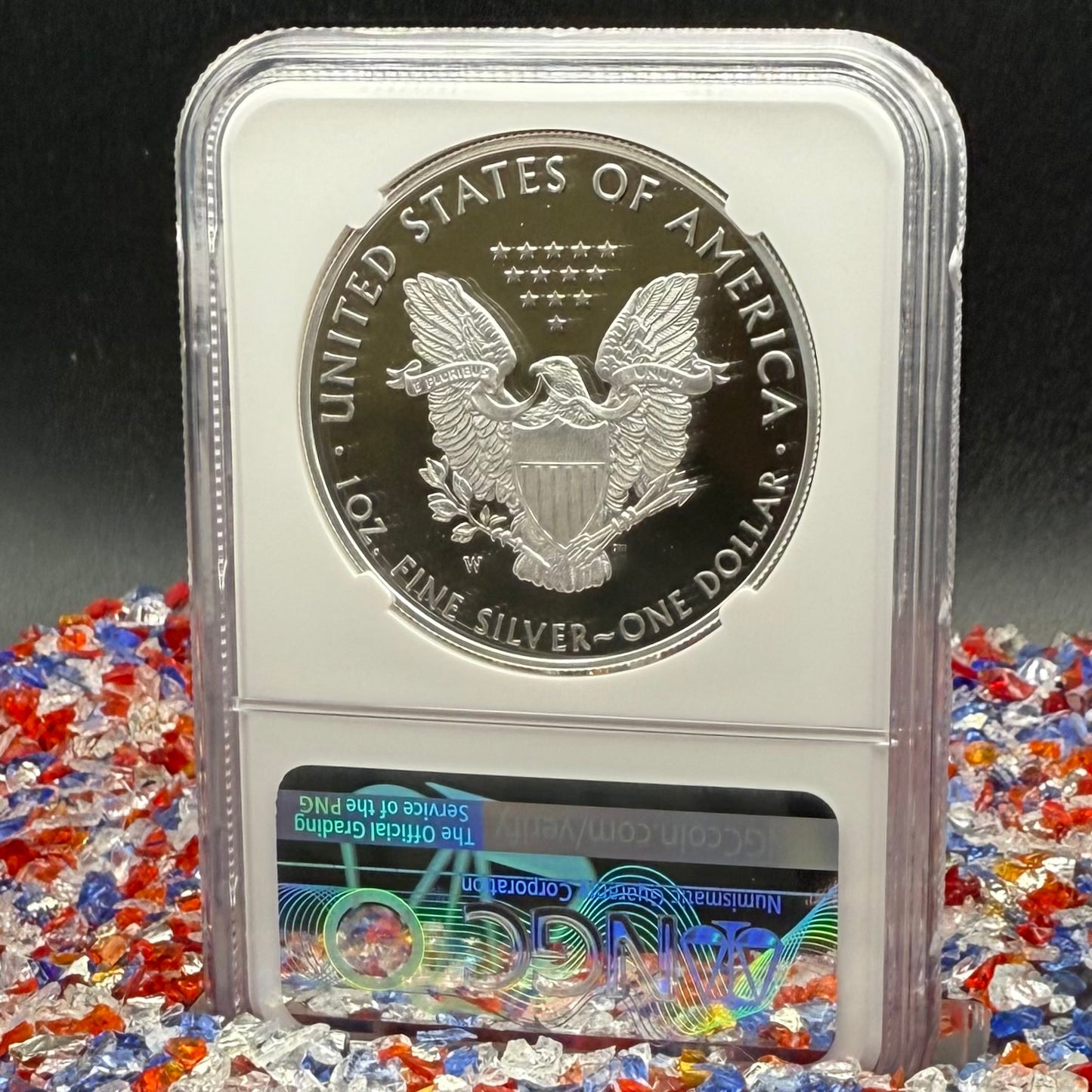 Proof 2021 (W) $1 American Silver Eagle NGC PF70UC T-1 Heraldic Eagle American Flag Enshrouded in White Core (1 of 5,344)