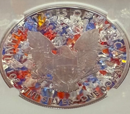 Proof 2021 (W) $1 American Silver Eagle NGC PF70UC T-1 Purple Heart Label White Core (1 of 5,344)