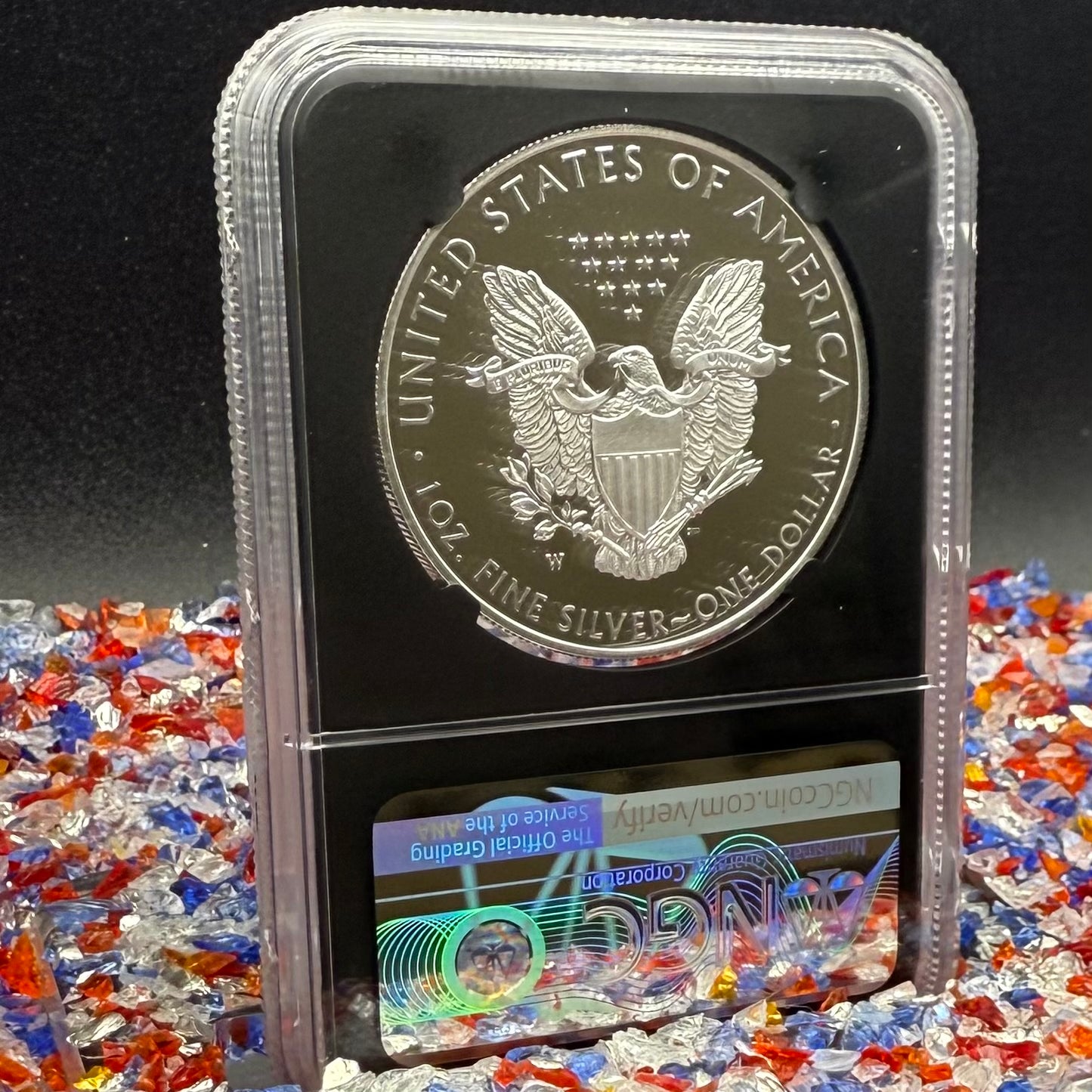 Proof 2021 (W) $1 American Silver Eagle NGC PF70UC T-1 Purple Heart Label Black Core (1 of 5,344)