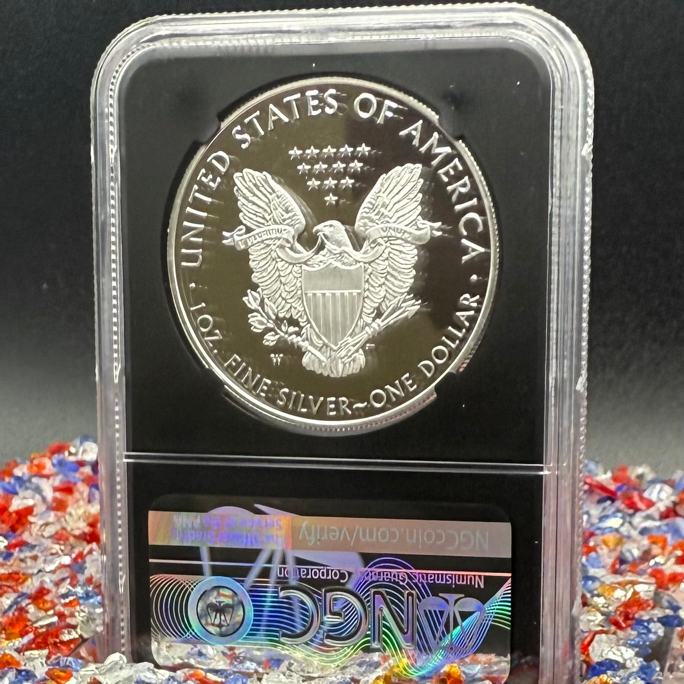 Proof 2021 (W) $1 American Silver Eagle NGC PF70UC T-1 Purple Heart Label Black Core (1 of 5,344)