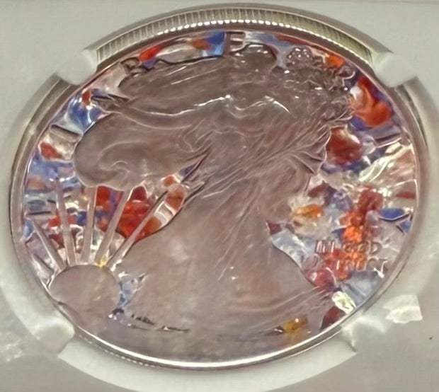 Proof 2021 (W) $1 American Silver Eagle NGC PF70UC T-1 Purple Heart Label White Core (1 of 5,344)