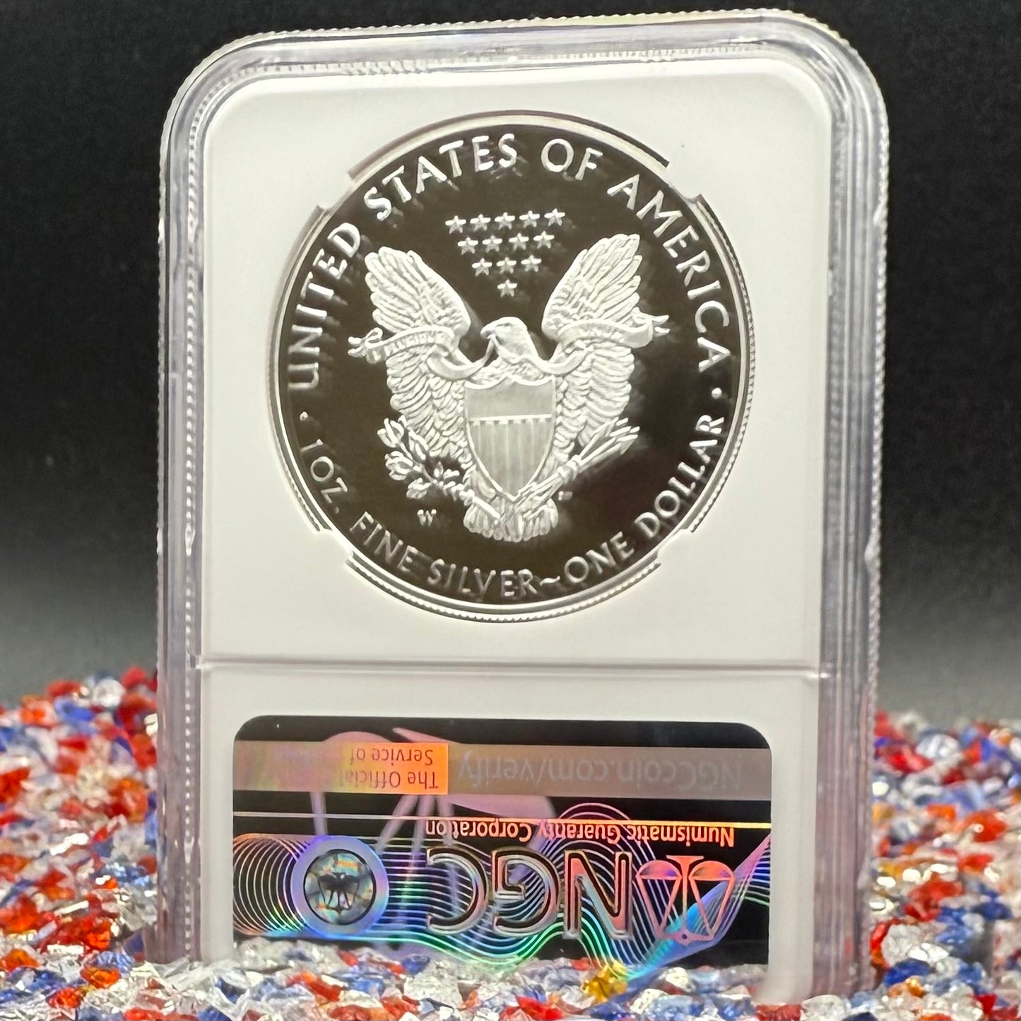 Proof 2021 (W) $1 American Silver Eagle NGC PF70UC T-1 Purple Heart Label White Core (1 of 5,344)