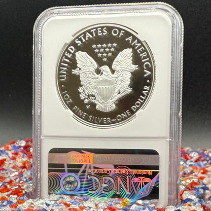 Proof 2021 (W) $1 American Silver Eagle NGC PF70UC T-1 Purple Heart Label White Core (1 of 5,344)