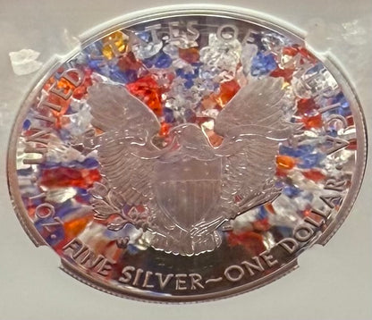 Proof 2021 (W) $1 American Silver Eagle NGC PF70UC T-1 Purple Heart Label White Core (1 of 5,344)