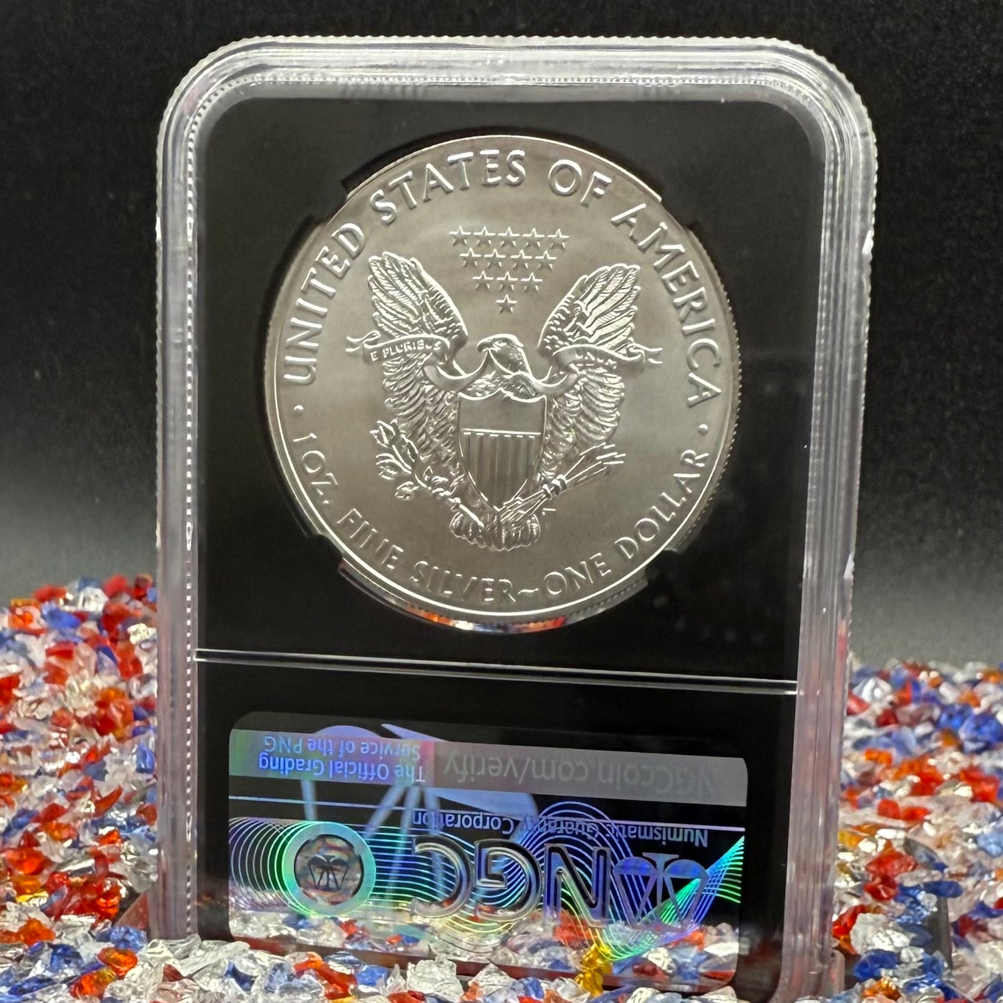 2018 $1 American Silver Eagle NGC MS70 Early Releases Purple Heart Black Holder Rare 1 of 3,360 Mint